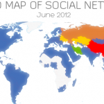 世界ソーシャルネットワーク勢力地図：　まさにフェイスブックの天下【2012年6月】
