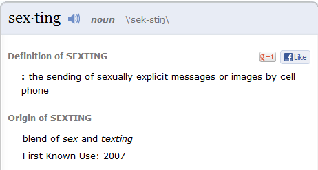 セクスティングがウェブスター辞書に追加