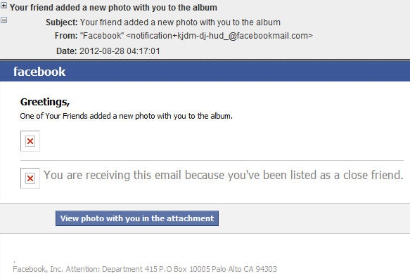 Facebookのタグ付け通知メールに注意 マルウェアスパムの可能性あり E Storypost
