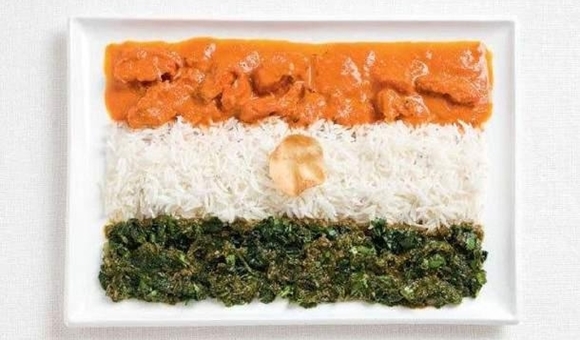 インド国旗　食べ物で
