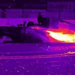 【動画】F1レースカーのドーナツターンを赤外線カメラでみるとすごい！
