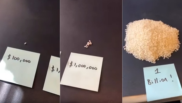 世界一のお金持ちジェフ ベゾスの莫大な資産を米粒で分かりやすく表した動画 E Storypost